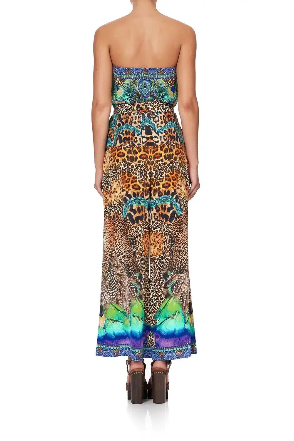Camilla Mother Xanadu Tie Waist Strapless Jumpsuit Print Size XL photo 7