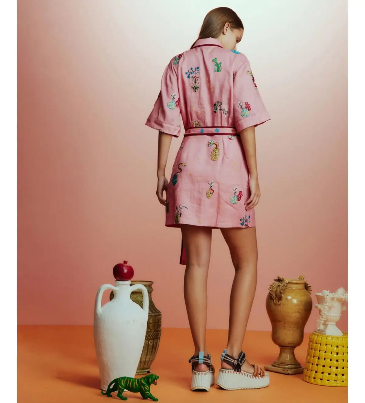 Alemais Timmy Embroidered Mini Dress Pink Size AU 10 photo 3