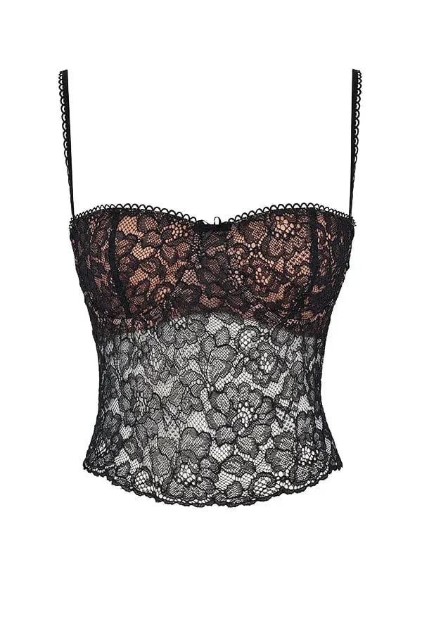 House Of CB Jacinta Black Lace Cami Top in Black Size AU 6 photo 5