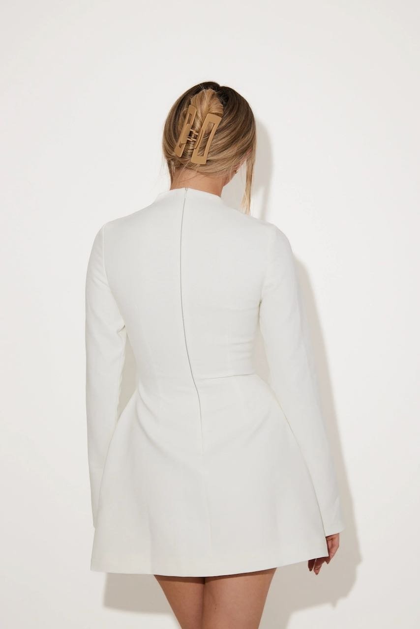 ODD MUSE THE ULTIMATE MUSE SPLIT SLEEVE MINI DRESS - WHITE photo 6