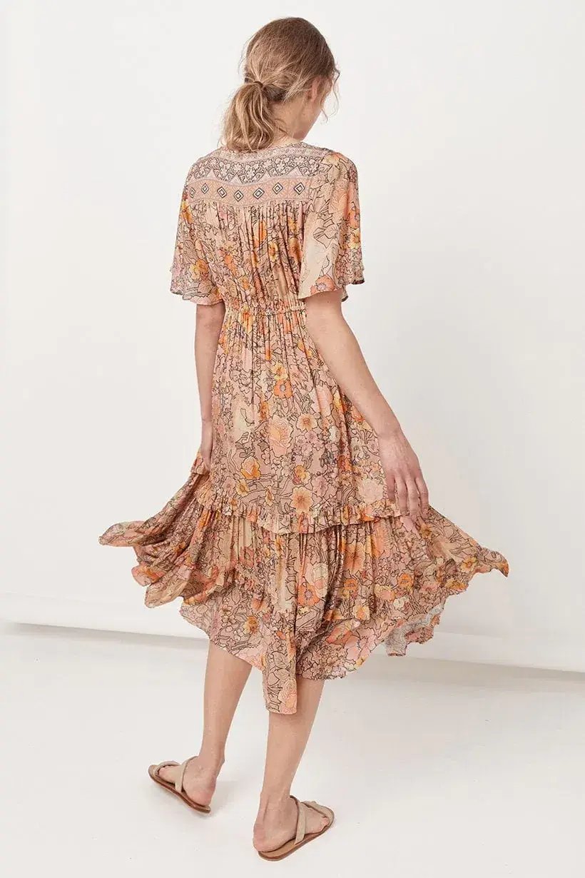Spell & The Gypsy Amethyst Garden Party Dress Peach Size XS / AU 6 photo 4
