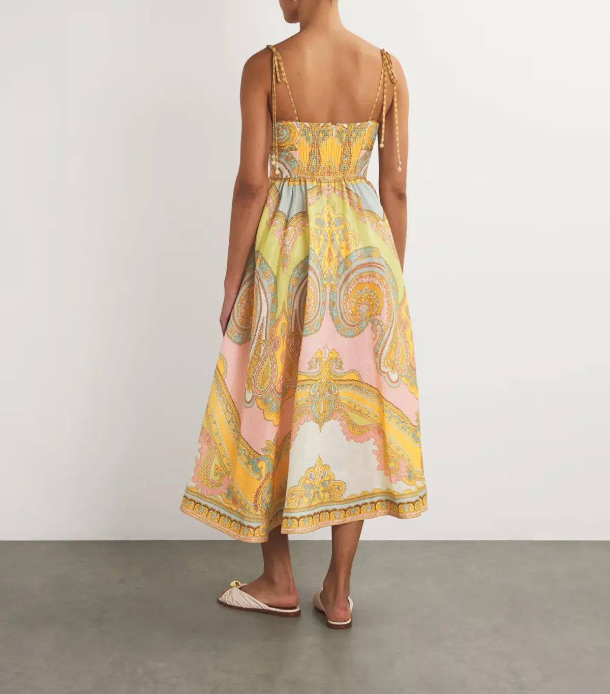 Zimmermann Maxine Picnic Midi Dress Gold Paisley Size 1 / AU 10 photo 2