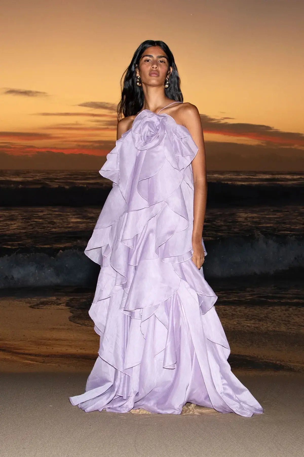 Aje Pandorea Layered Maxi Dress Lilac Size 8 photo 4