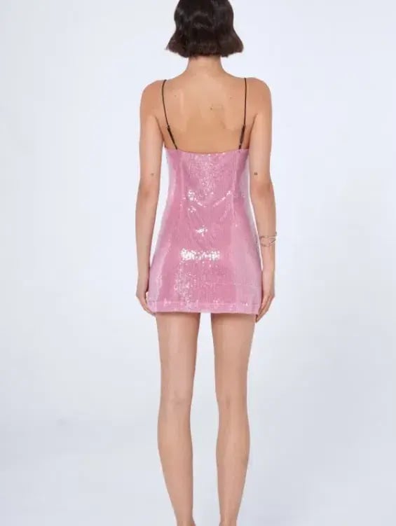 Benni Lucca Sequin Mini Dress Pink Size 6 photo 2