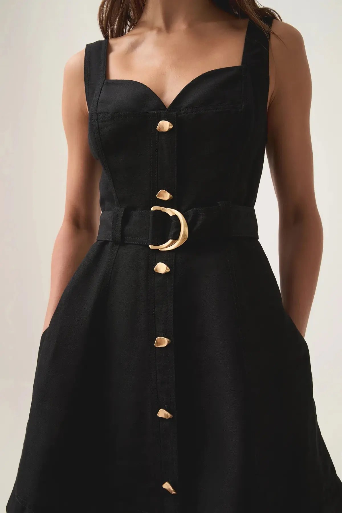 Aje Clay Belted Mini Dress / Black / Size 14 photo 5