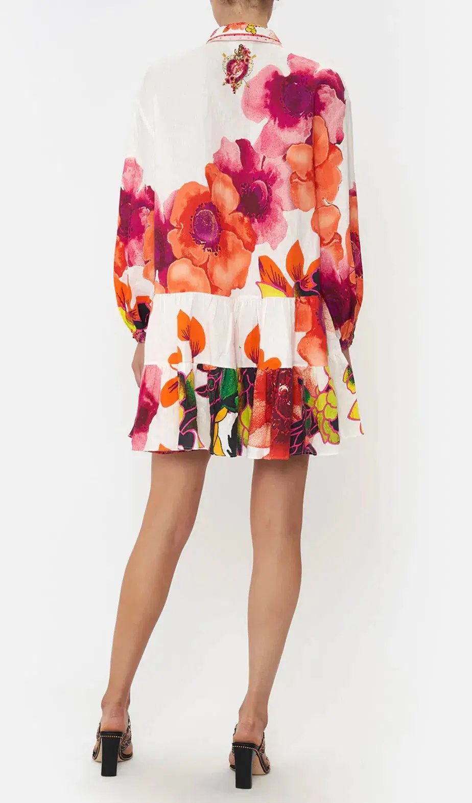Camilla Pretty As A Poppy Tiered Shirt Dress Print Size L photo 3