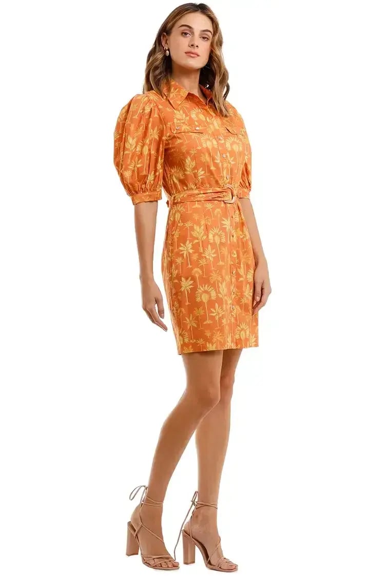Pasduchas Palm Sugar Dress Orange Print Size 14 photo 2