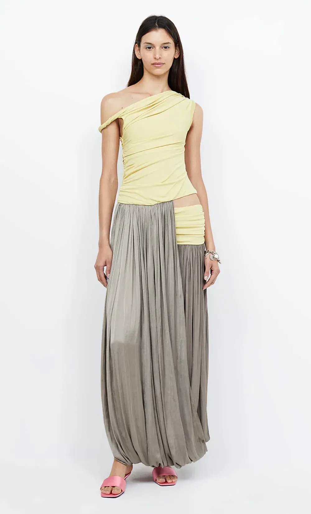 Bec & Bridge Serene Boatneck Maxi Dress Citrus/ Taupe Size AU 10 photo 2