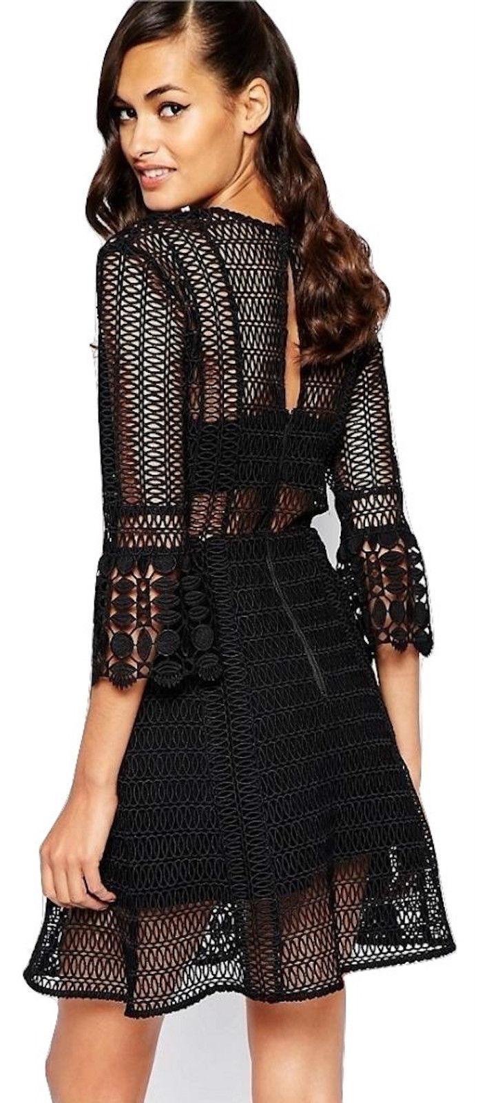 Self Portrait A Line Guipure Lace Mini Dress Size 8 photo 2