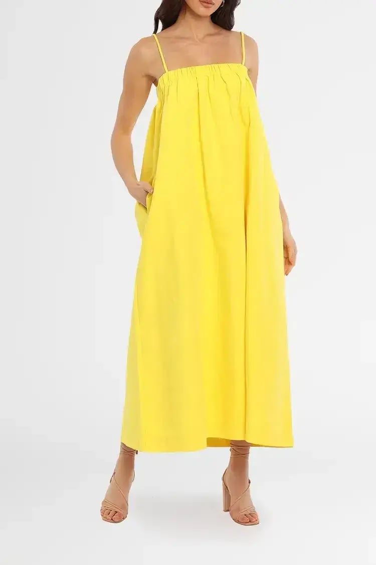 By Johnny Becca Pocket Maxi Dress Yellow Size 10 photo 3