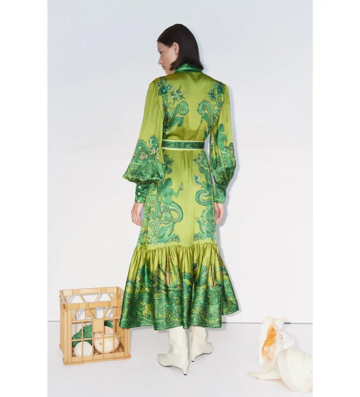 Alemais Solaris Shirtdress Olive Size 14 photo 2