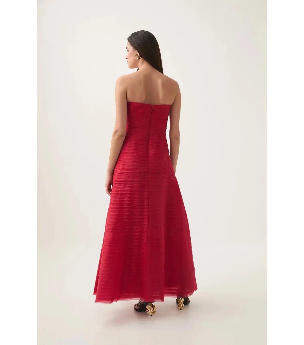 Aje Soundscape Maxi Dress Scarlet Red Size AU 10 photo 3
