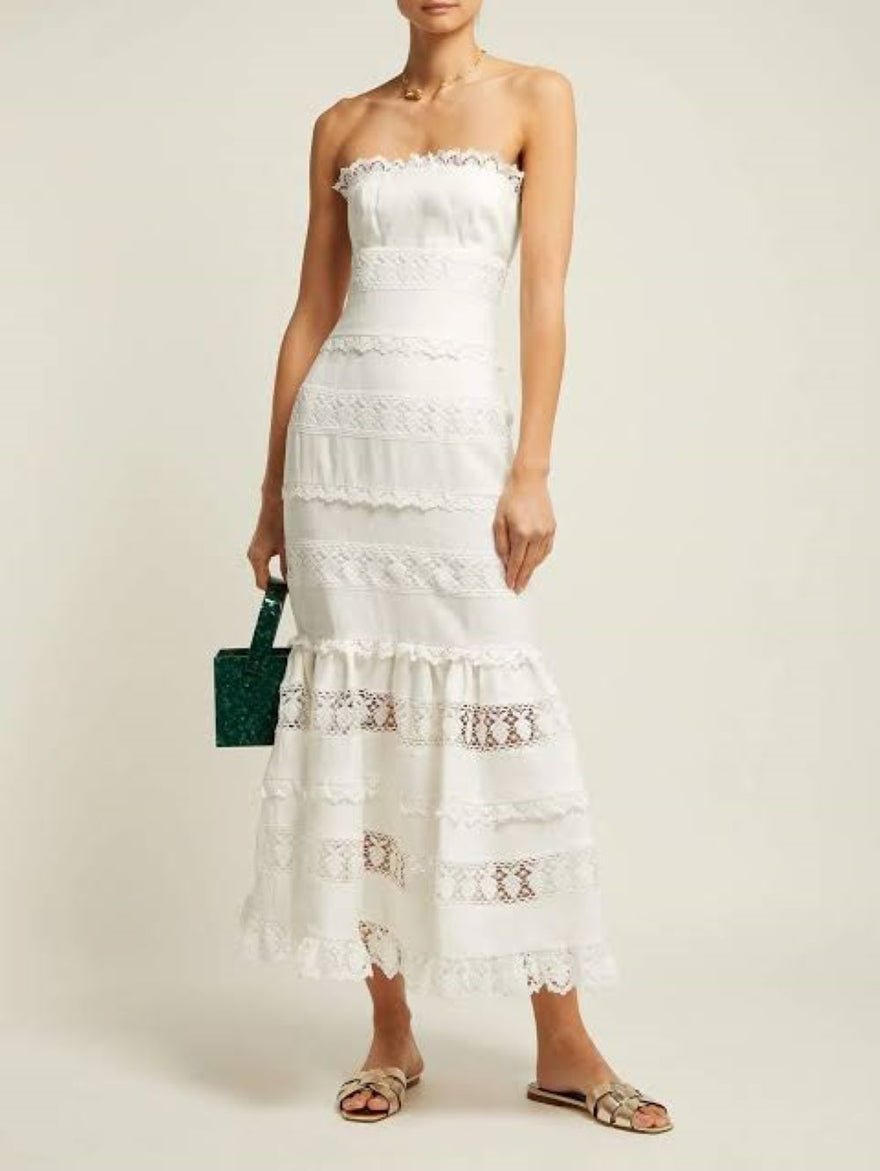 Zimmermann Wayfarer Strapless Midi Dress White photo 3