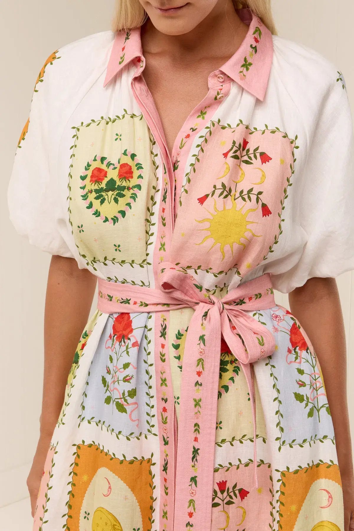 Palm Noosa Marla Dress Siesta Tile Midi Dress Print Size 6 photo 4