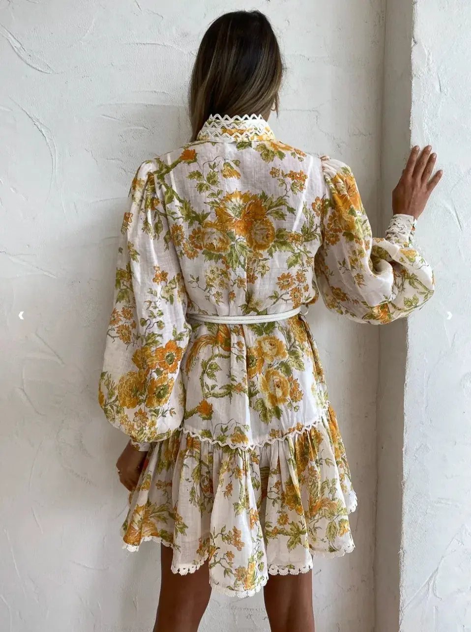 Alemais Songbird Mini Dress Print Yellow Size 8 photo 4