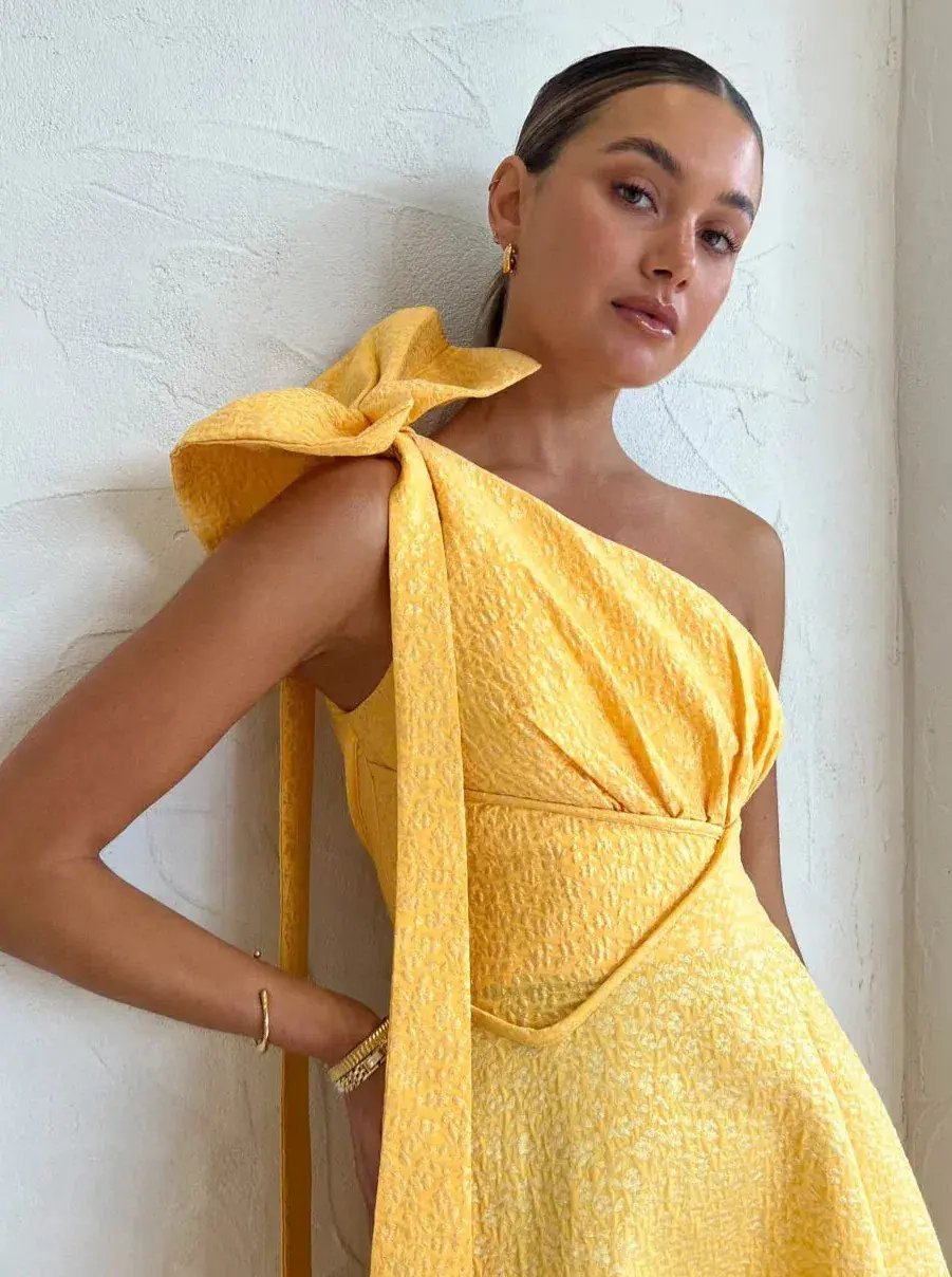 Rachel Gilbert Emiliano Dress In Lemon Drop Size M / AU 10 photo 3