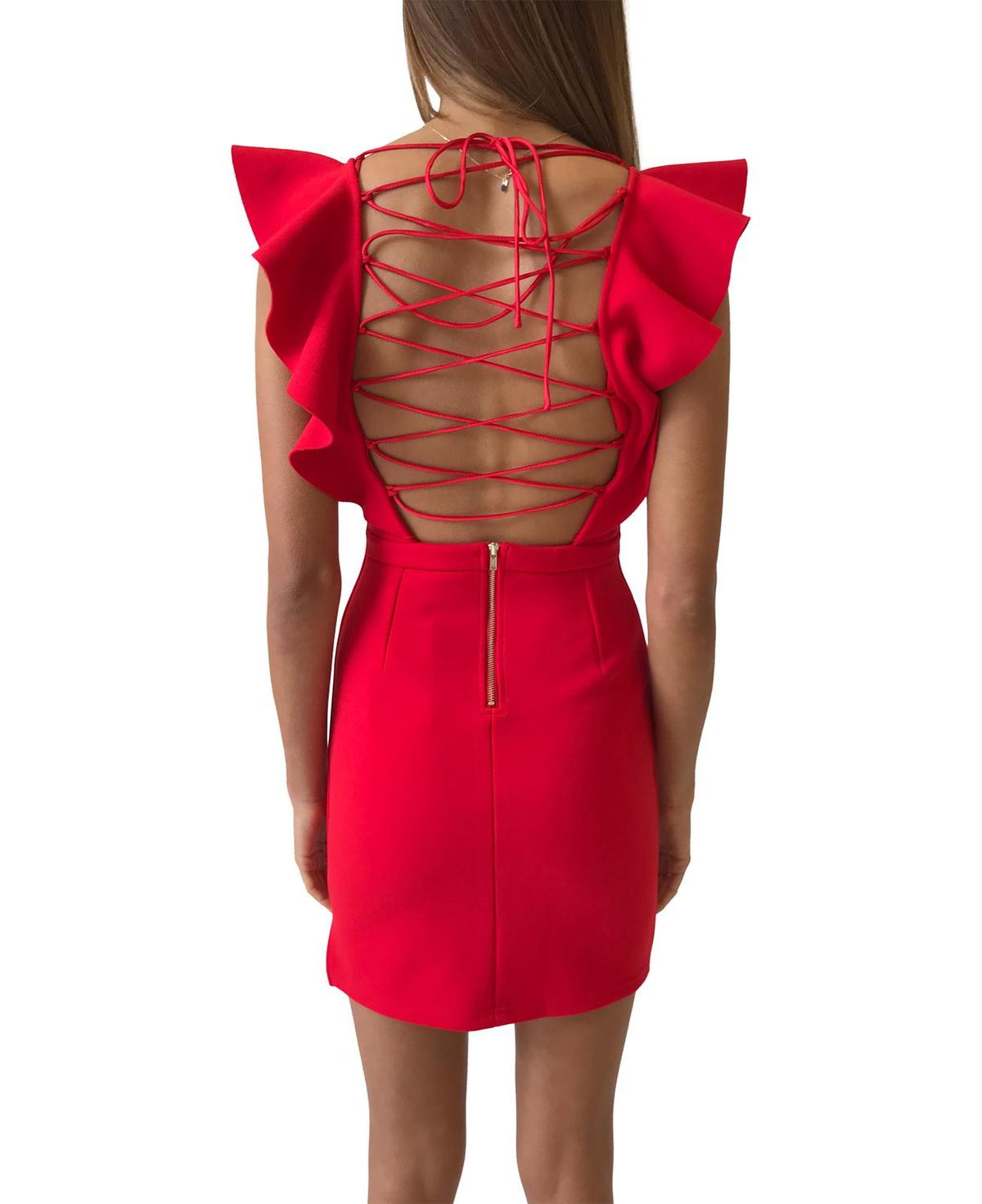 By Nicola Siren Dress Red Size 6 photo 3