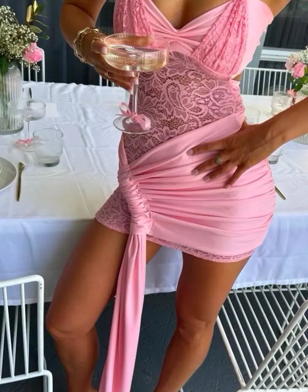 Deconduarte Lily Mini Dress Baby Pink Size S / AU 8 photo 5