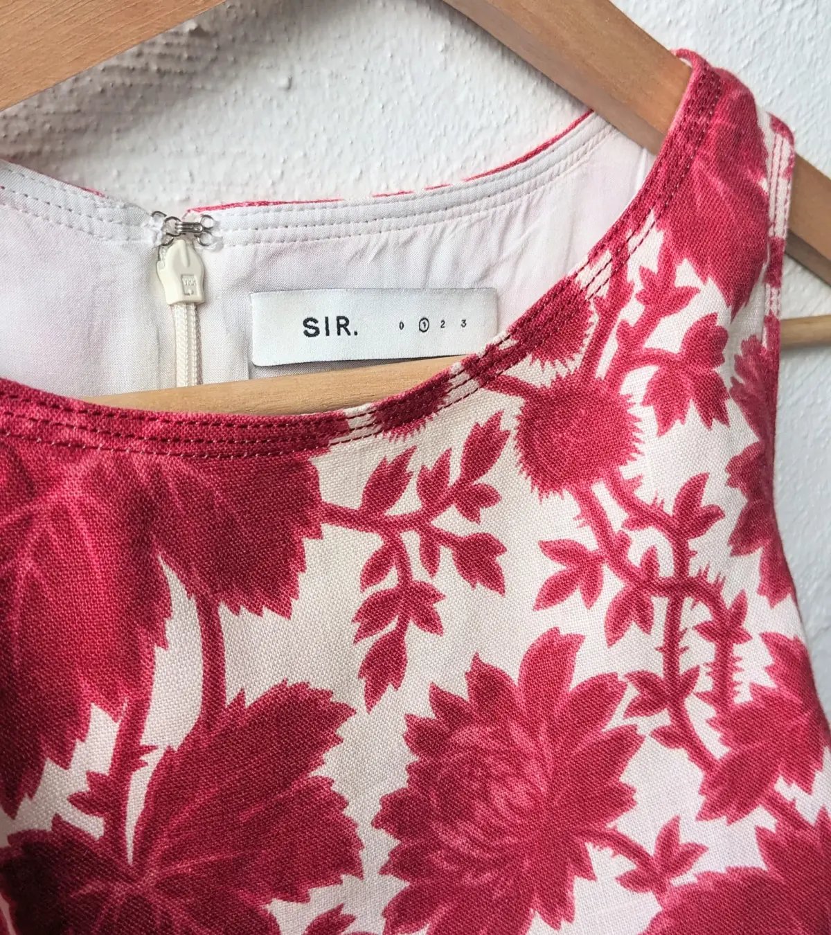 Sir The Label Cinta Linen Cut Out Midi Dress Red Floral Size 1/AU 8 photo 6
