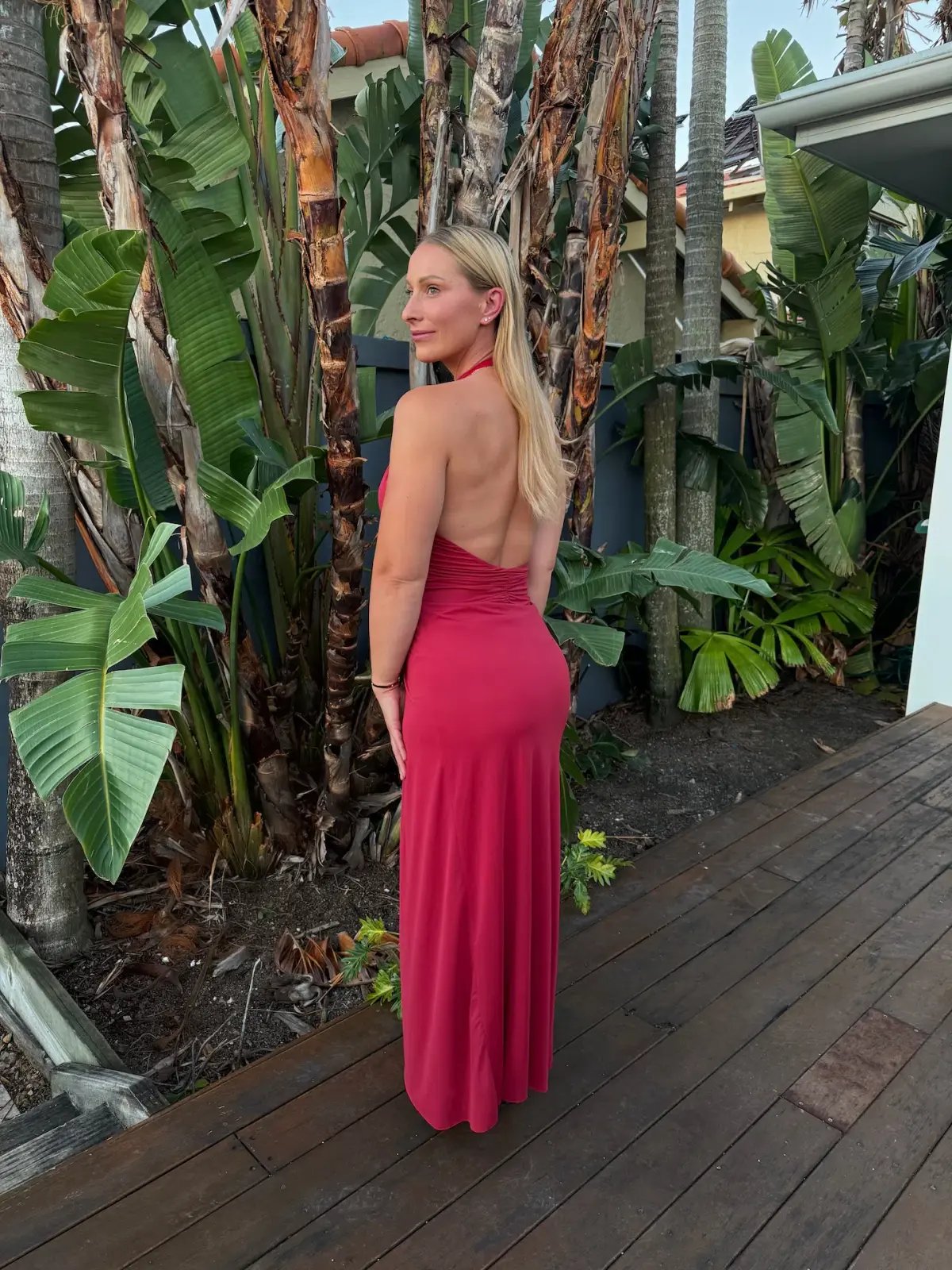 Bec & Bridge Susie Plunge Maxi Dress Red Size AU 10 photo 2