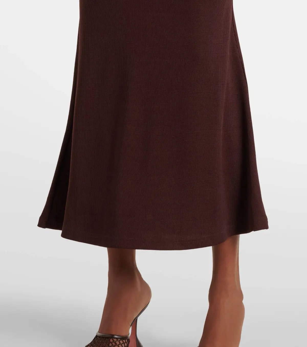 Christopher Esber Spiral Crystal Ribbed-Knit Midi Dress Mahogany Size 10 photo 4