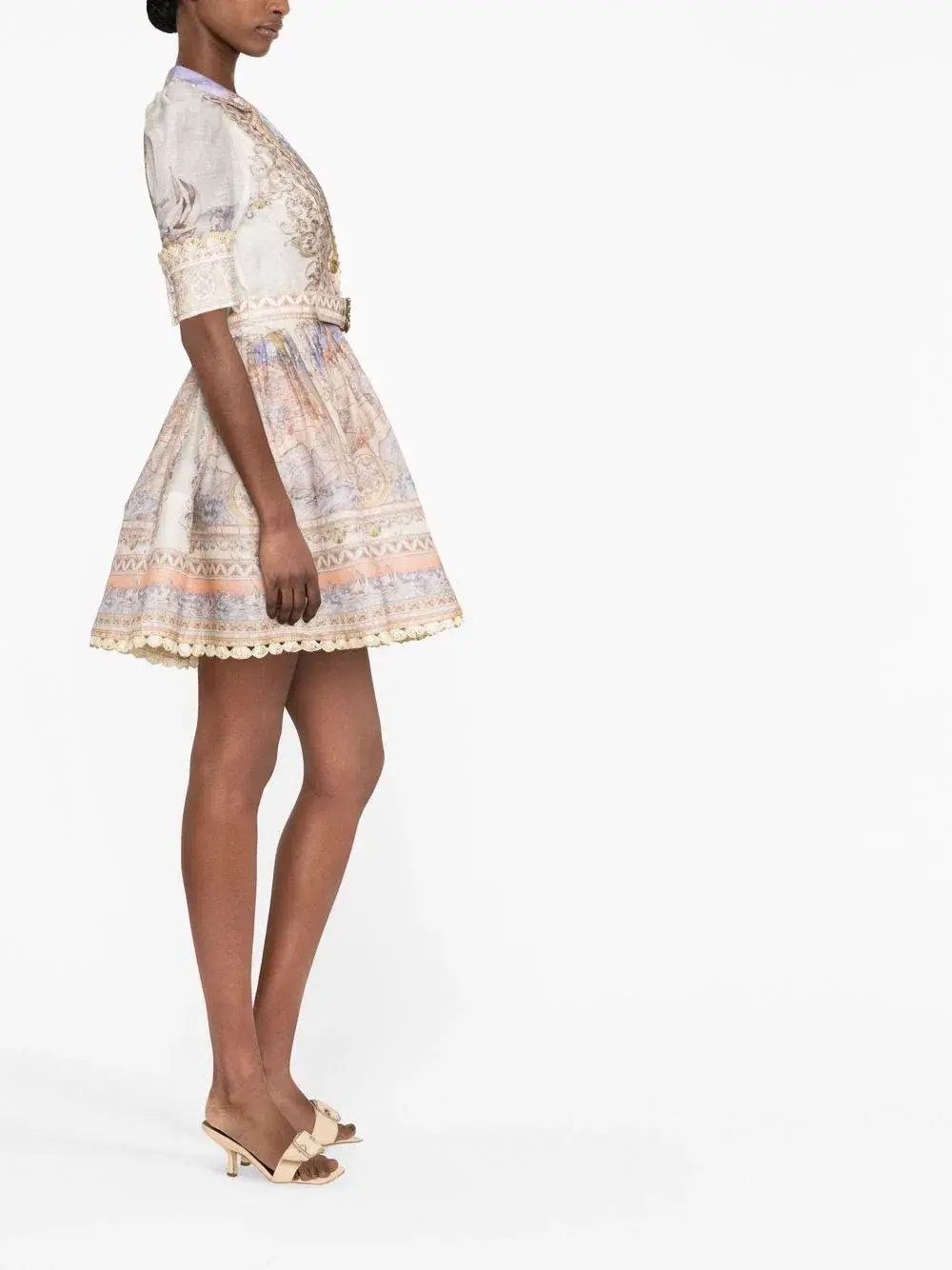Zimmermann High Tide Mini Shirt Dress Odyssey Print Size 0 / Au 8 photo 3