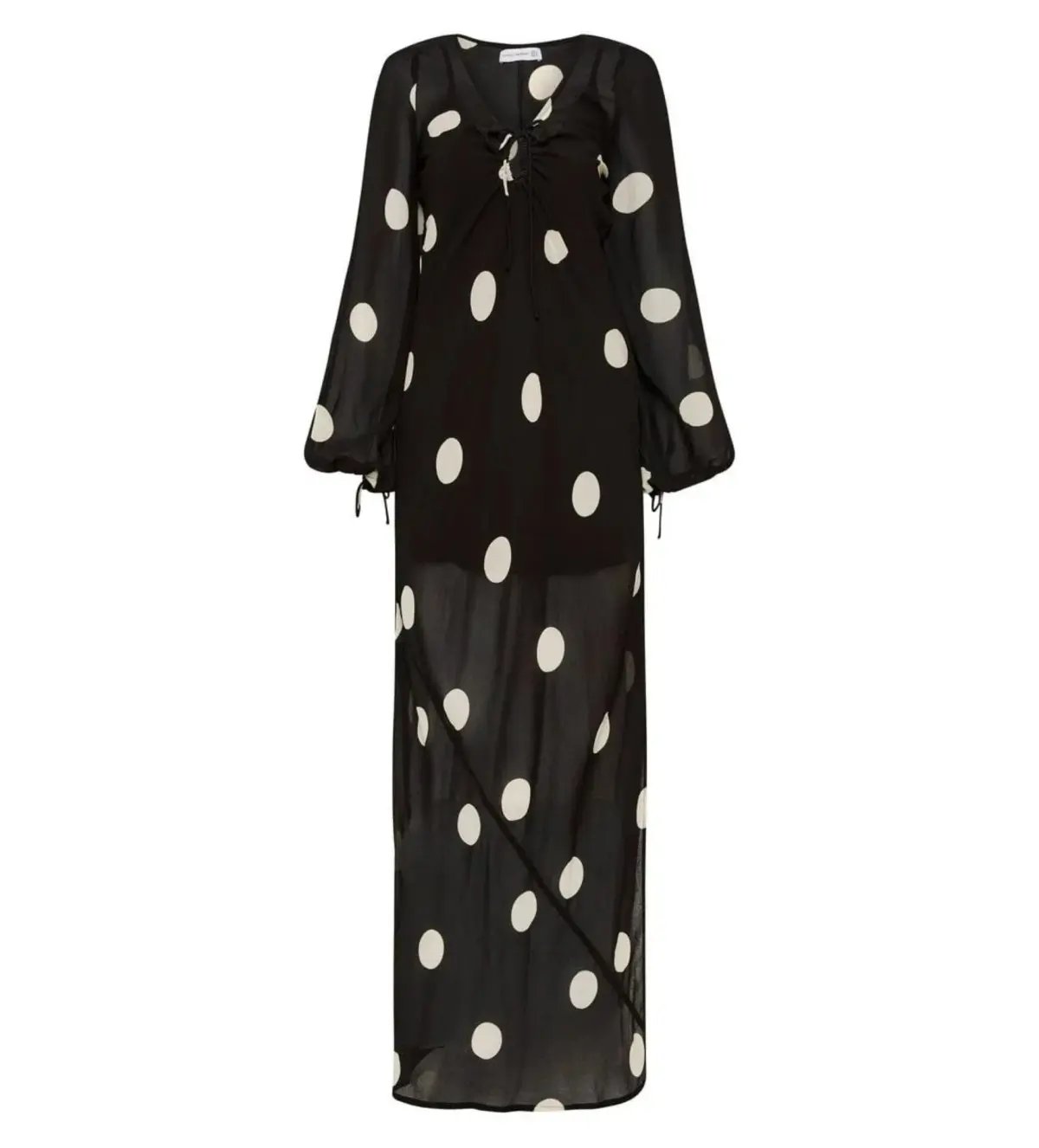 Faithfull The Brand Santos Maxi Dress Veia Polka Dot Chocolate Size AU 8 photo 6