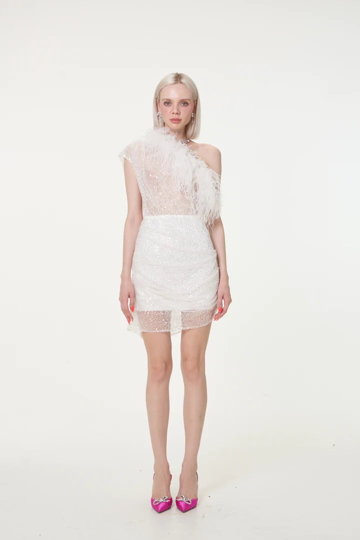 Par Violet End Scene Dress White photo 3