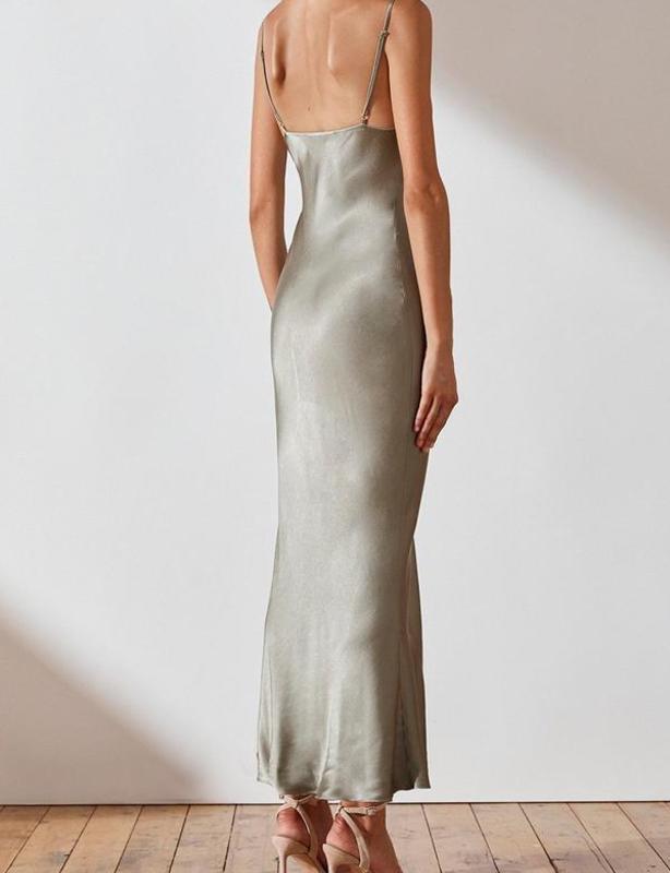 Shona Joy La Lune Bias Slip Dress Sage Size 8 photo 3