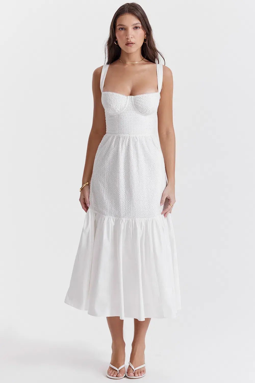 House of CB Elia White Midi Dress Size M/AU 10 photo 2