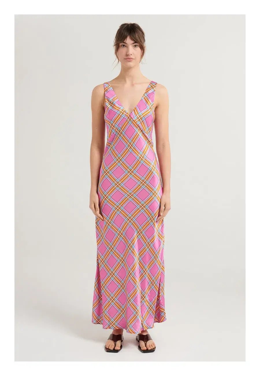 Steele Eadie Dress Pink Check Size 14 photo 2