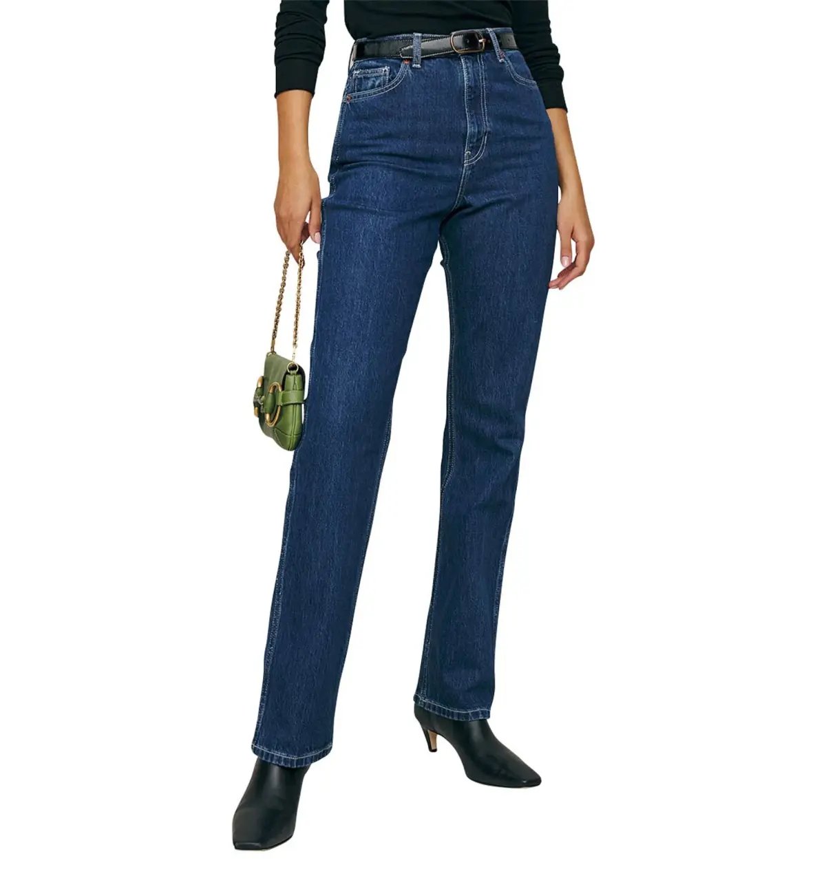 Reformation Pamela Ultra High Rise Straight Leg Jeans Wallis Blue Size 27 in / AU 8 photo 2