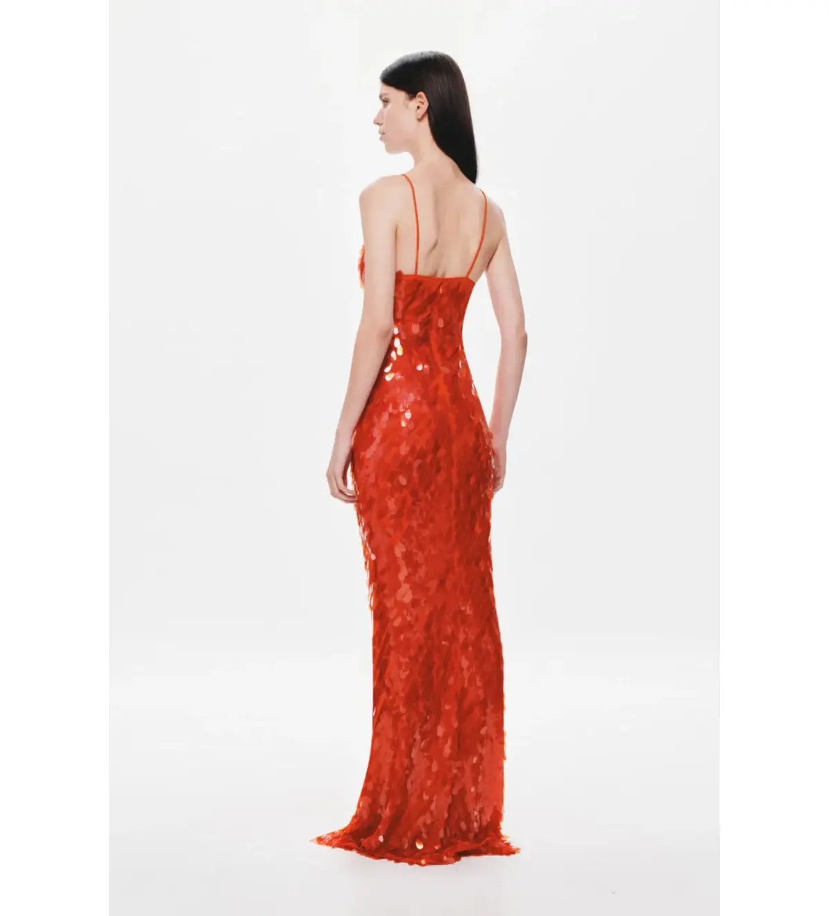 Misha Sapphire Sequin Maxi Dress Red Size 6 photo 4