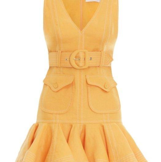 Zimmermann Super Eight Safari Mini Dress Mango Size 8/ 0 photo 4