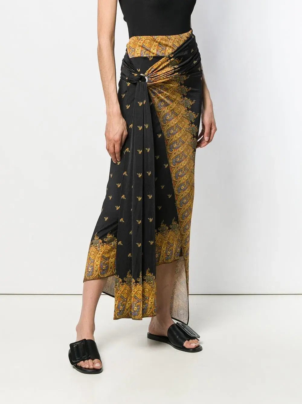 Paco Rabanne Stretch Jersey Wrap Skirt & Lose Yourself Tie Dye Shirt Set Print Size 8 photo 6