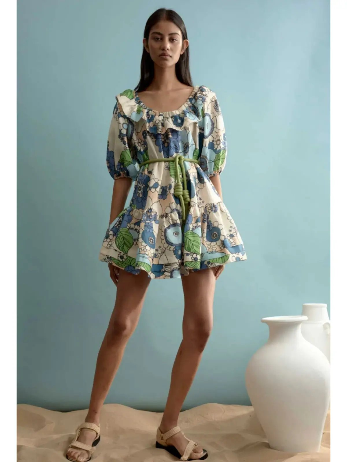 Alemais Farrah Ruffle Off Shoulder Dress Print Size AU 10 photo 2