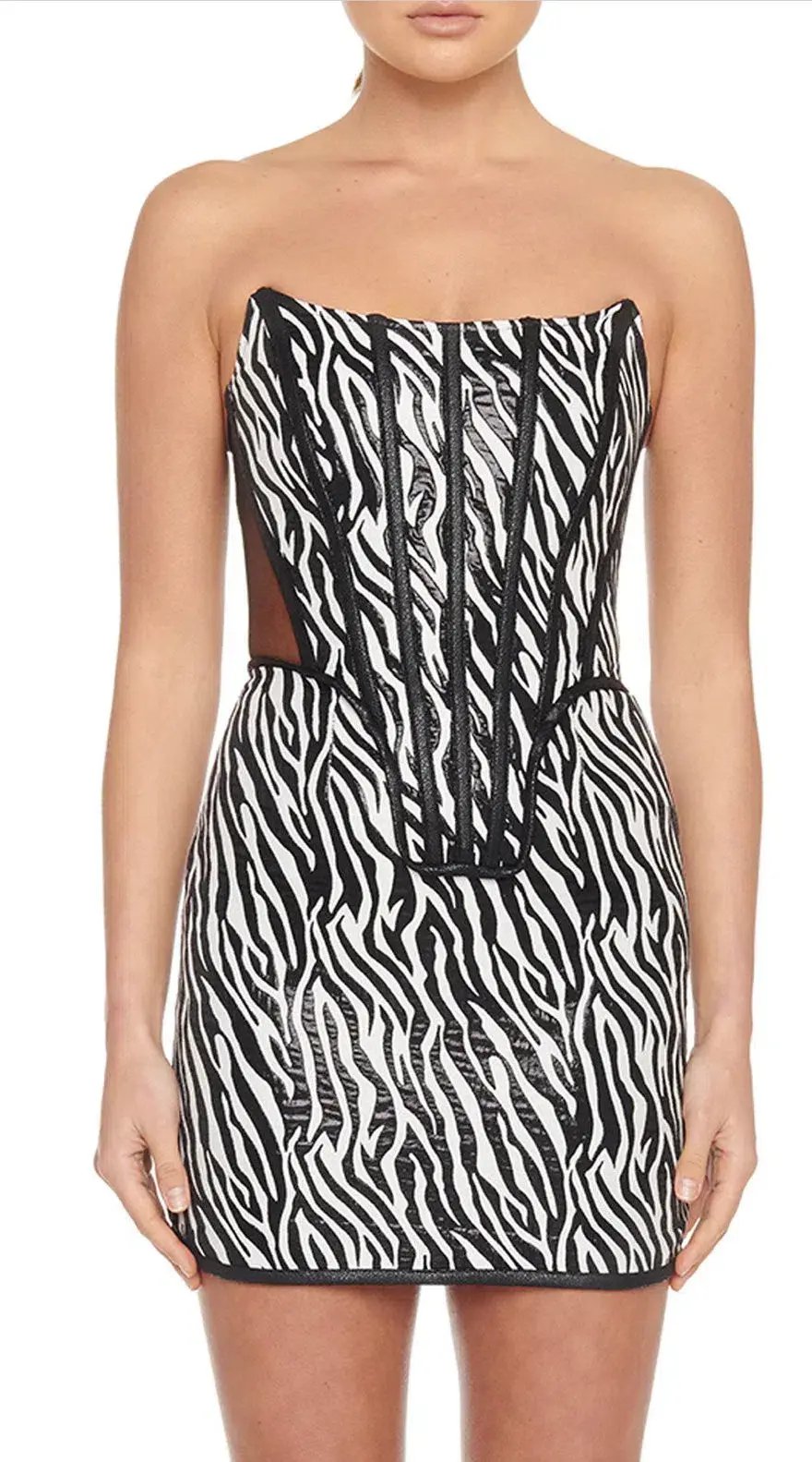 Eliya The Label Aviary Strapless Dress Animal Print Size M / AU 10 photo 3