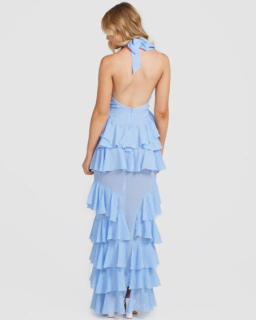 Derma Department Oscar Pale Blue Maxi Dress Size 8 photo 4