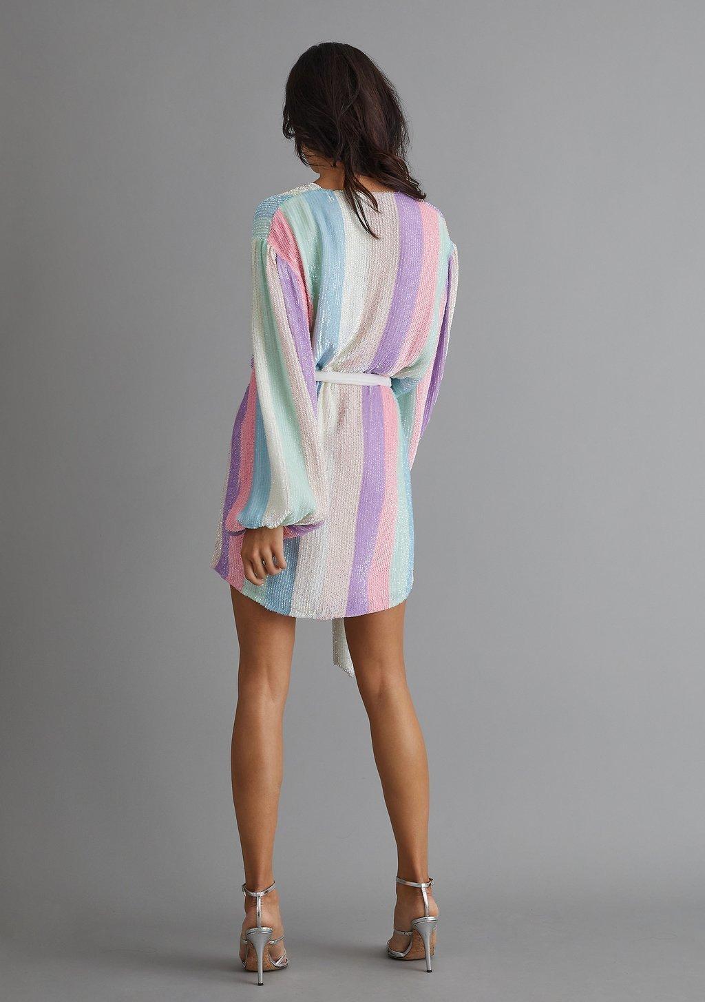 Retrofete Gabrielle Robe Pastel Stripe Size XS photo 3
