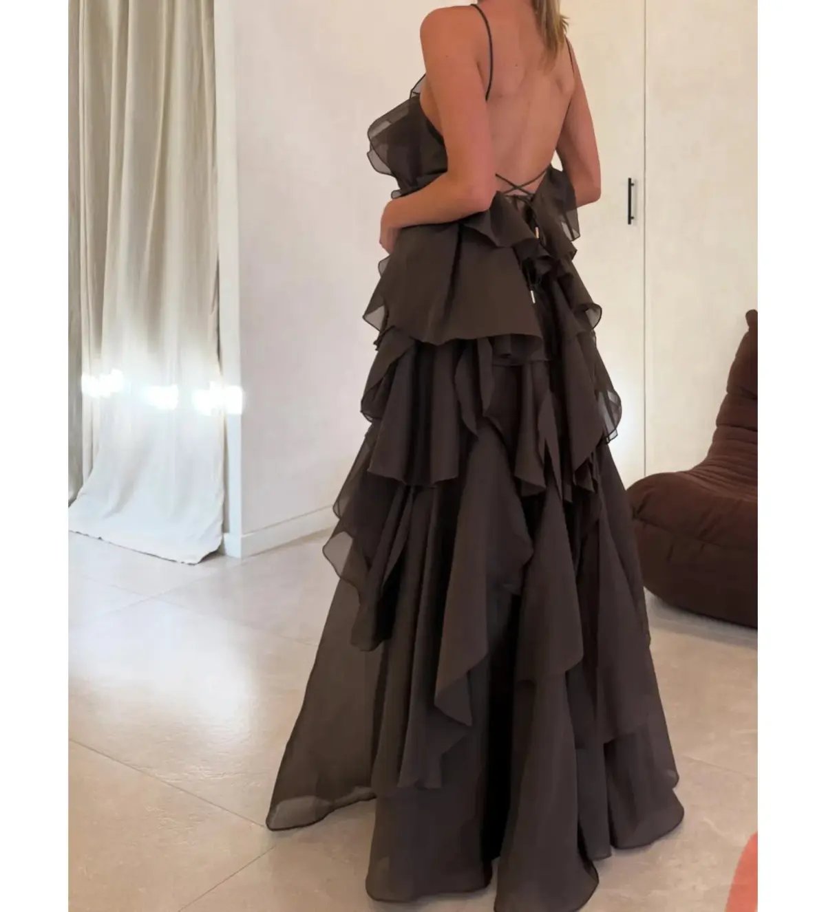 Aje Pandorea Layered Maxi Dress Carob Size 14 photo 7