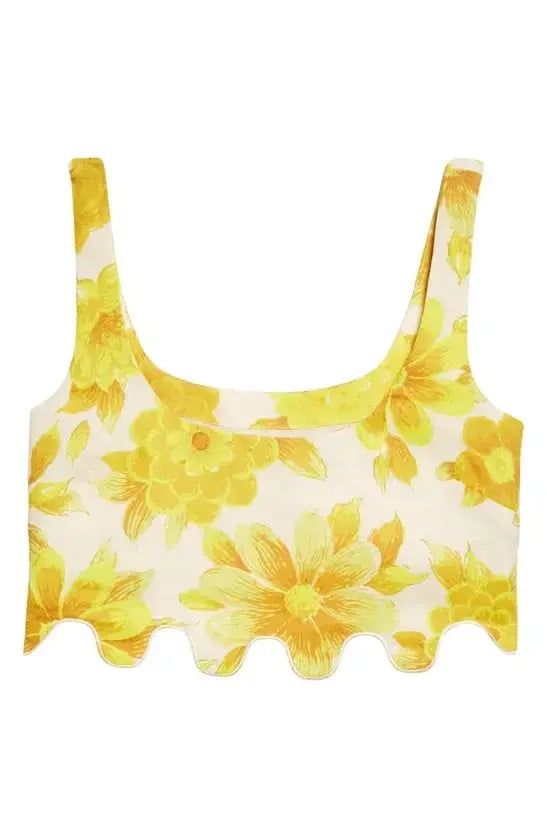 Alemais Sonny Sculpt Crop Top and Shorts Mini Set Floral Lemon Size 8 photo 5