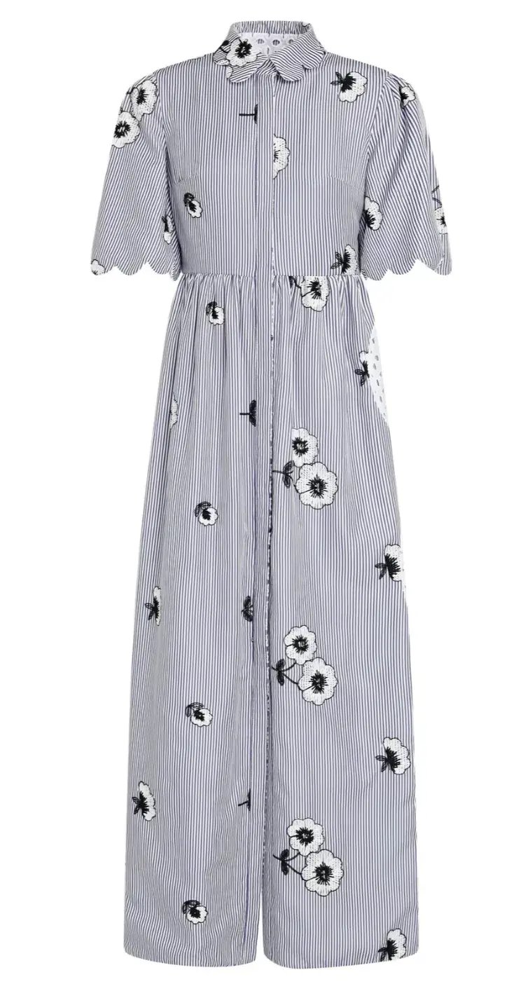 Huishan Zhang Reversible Broderie Anglaise Dress Print White Size AU 6 photo 4