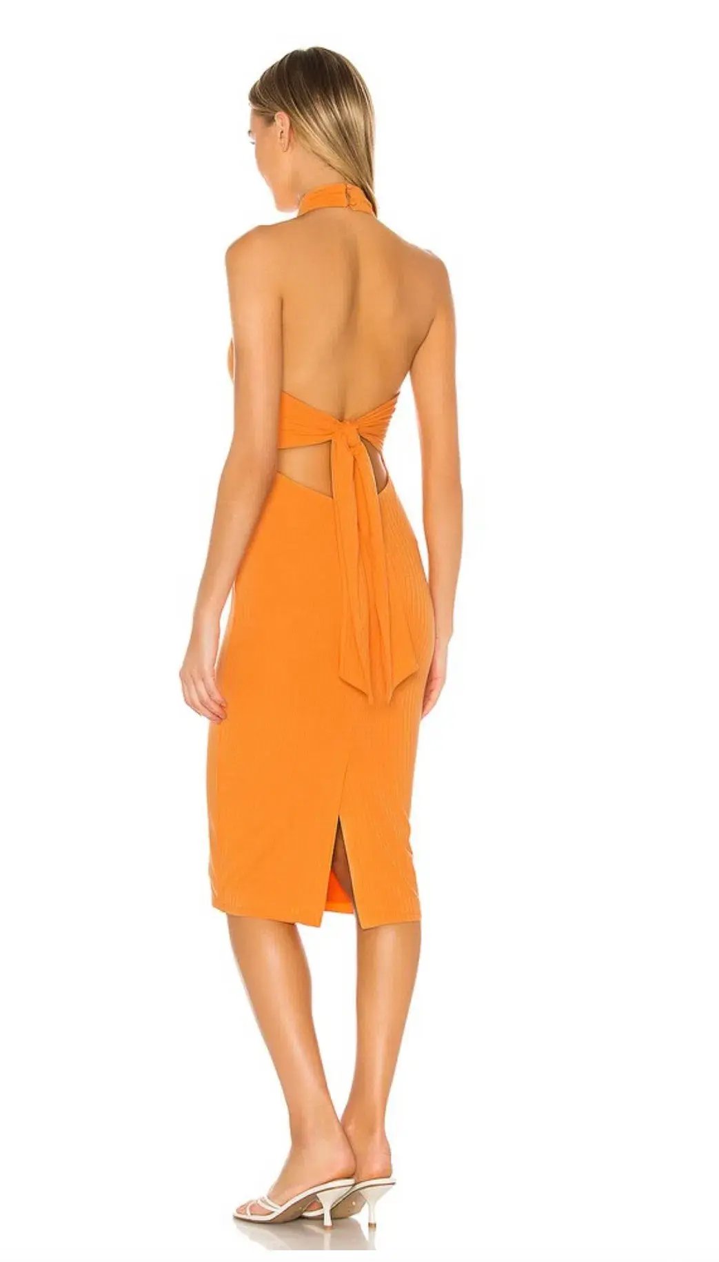 Lovers and Friends Knox Midi Dress Orange Size 10 photo 2