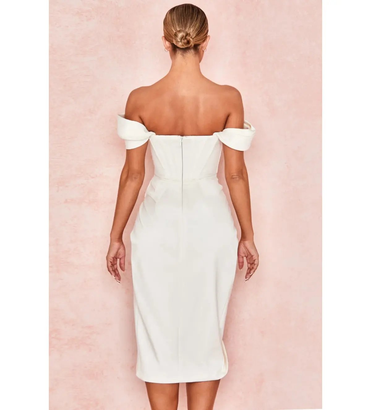 House Of CB Loretta Midi Dress Ivory Size 8/XS photo 5