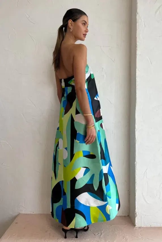 Manning Cartell Abstract Collage Strapless Dress in Multi Size 10 photo 3