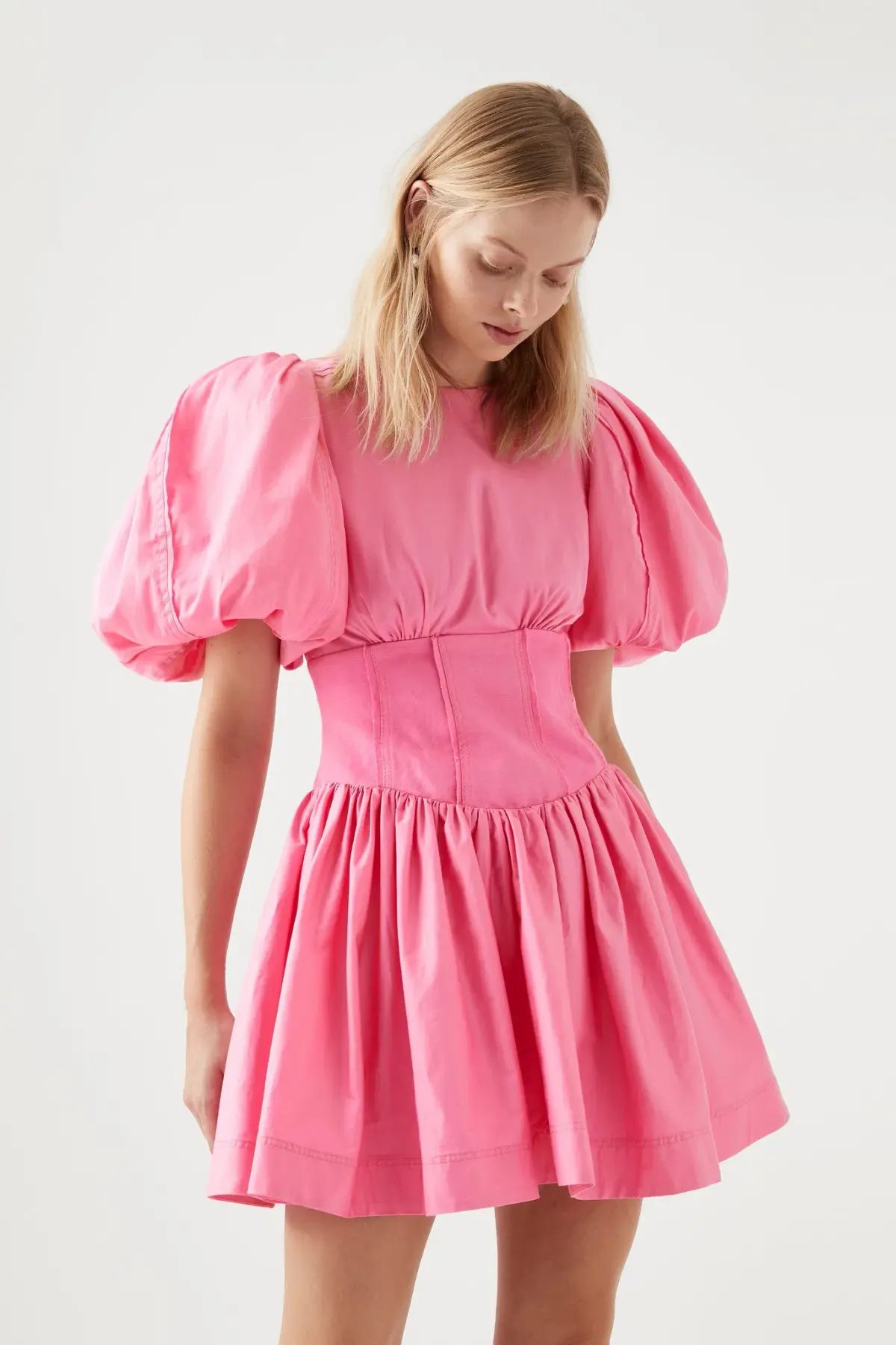Aje Gianna Puff Sleeve Pink Size 10 photo 2