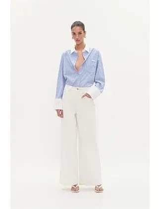 Aje Studio Palmer Striped Shirt Blue Size 6 photo 7
