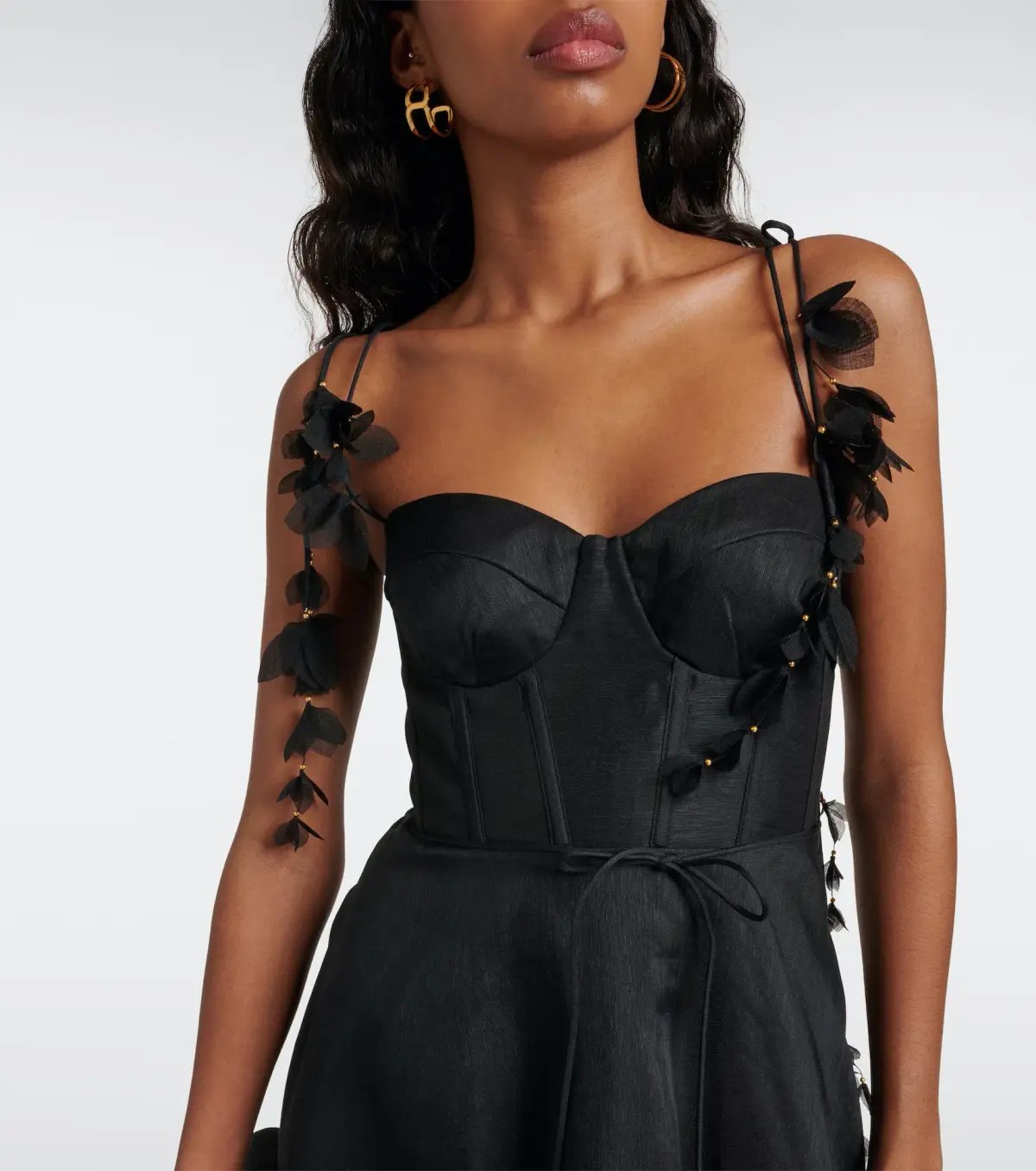 Zimmermann Natura Midi Corset Dress in Black Size 2 / AU 12 photo 2