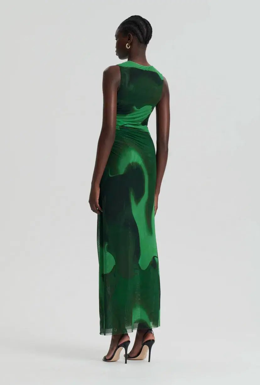 Scanlan Theodore Italian Watercolour Print Dress Green Size 8 photo 3
