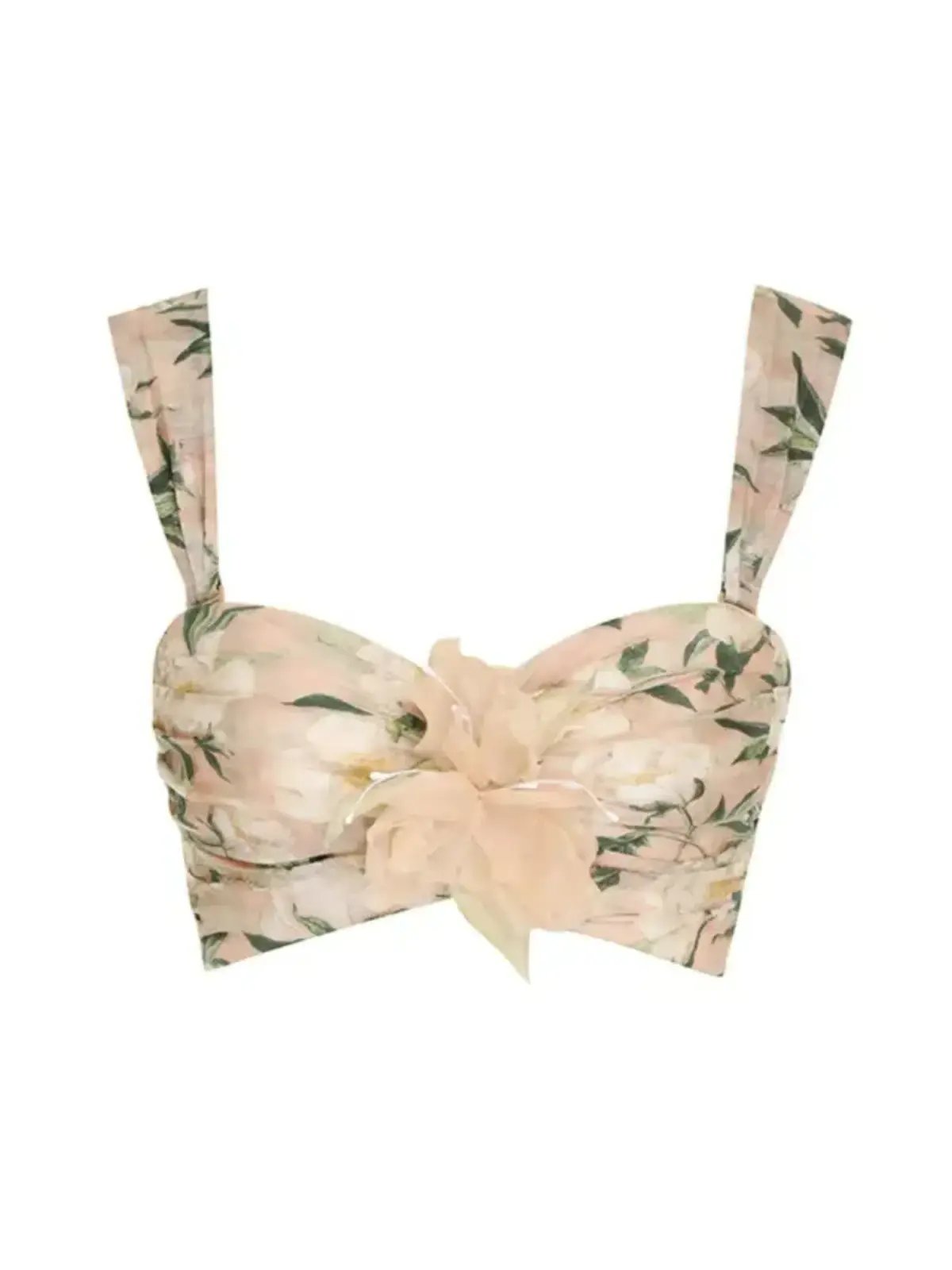 Zimmermann The Coaster Gathered Bra And Maxi Skirt In Blush Garden Floral Size 0 / AU 6 photo 3